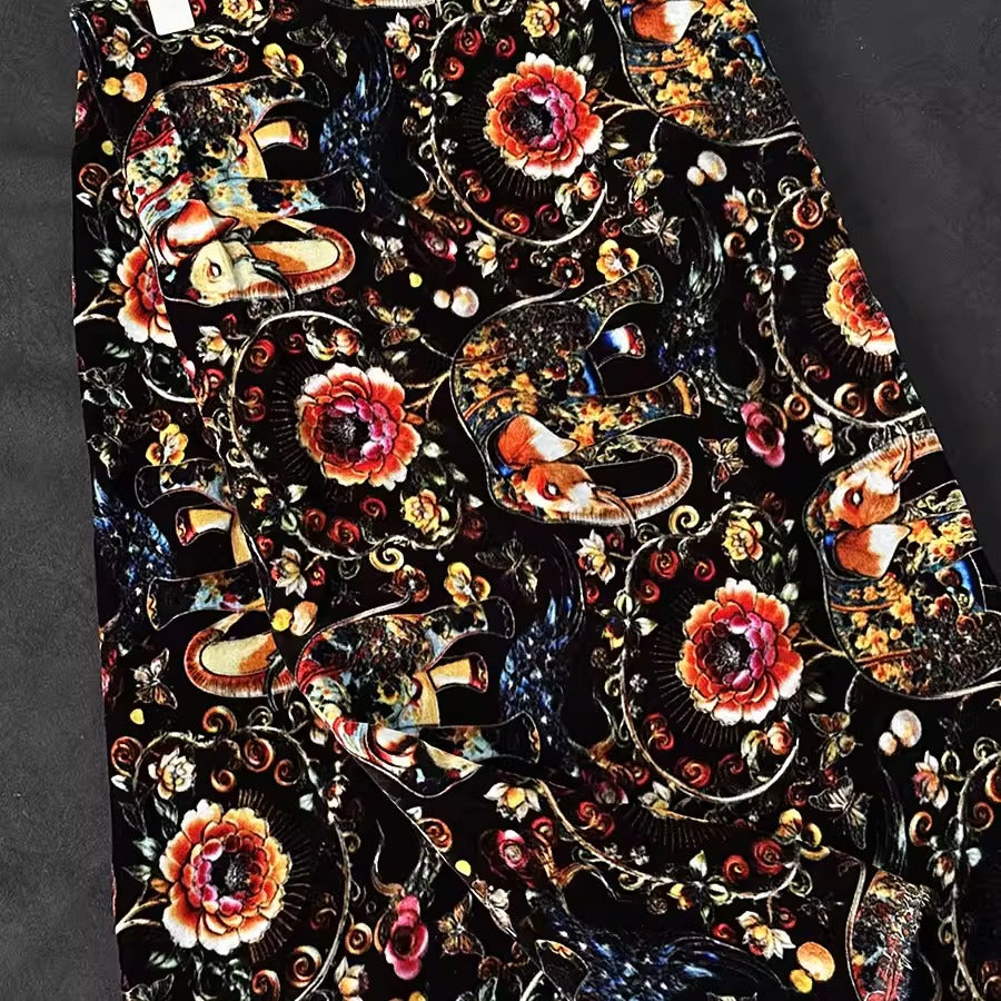 XYYHSR037 - Print Silk Velvet Fabric, 140cm wide by the Yard