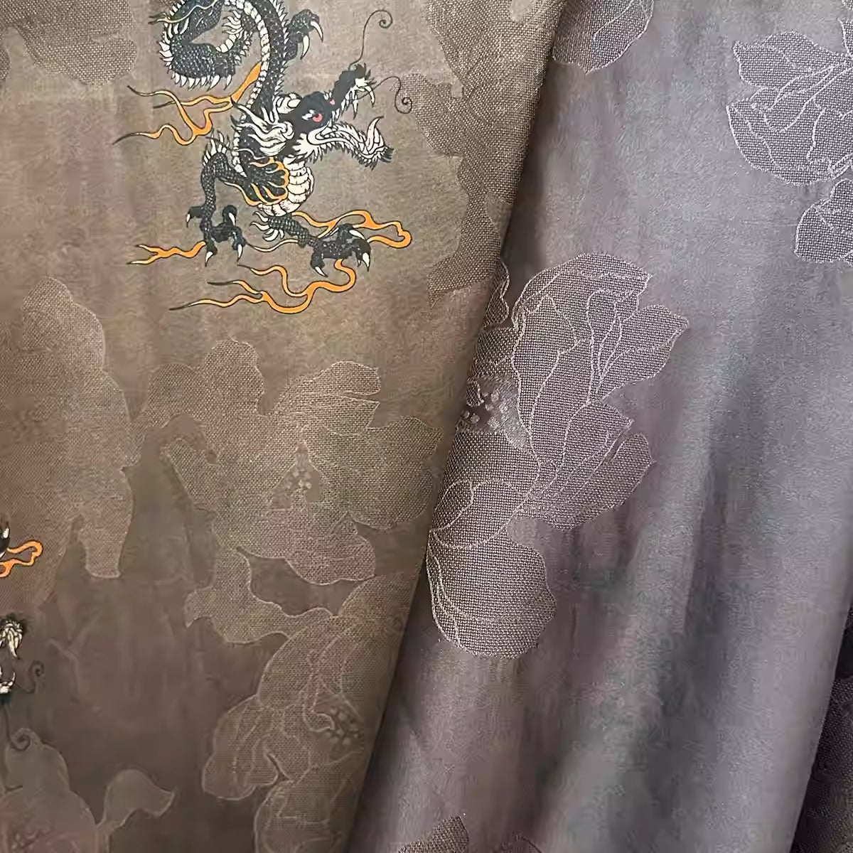 XYHYS 龙纹- Jacquard HUALUO Hongyunsha silk fabric, 26 momme openwork texture, 110cm by the Yard