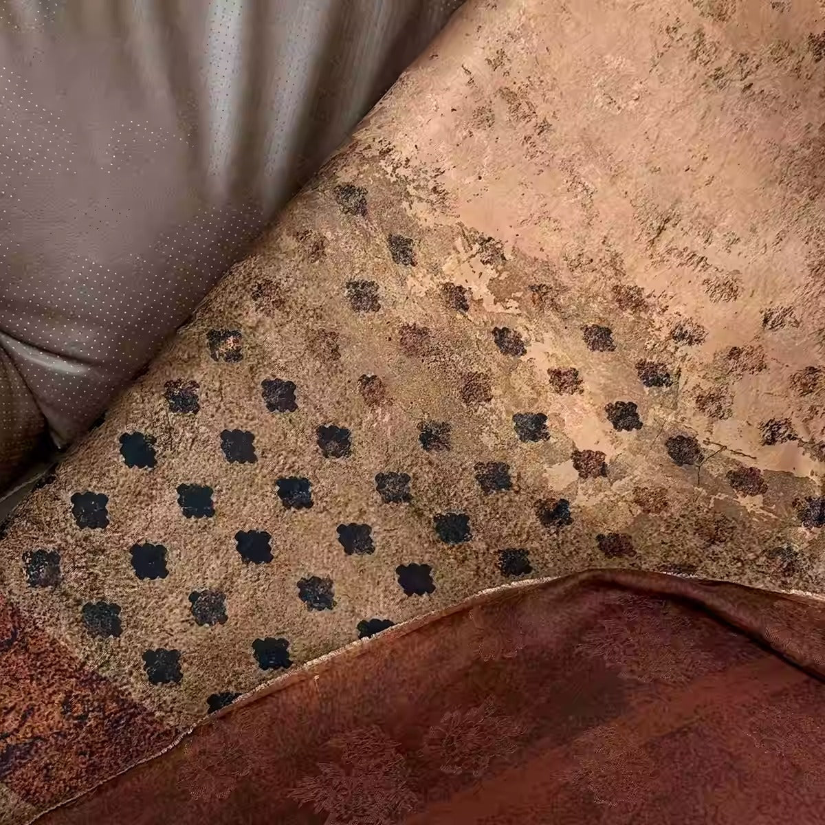 XYHYS庞贝古城 - Jacquard HUALUO Hongyunsha silk fabric, 26 momme openwork texture, 110cm by the Yard