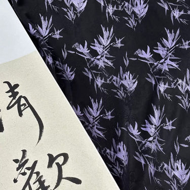 鎏金紫竹 Mud Silk fabric, Jacquard HUALUO, 26 momme 110cm wide by the Yard