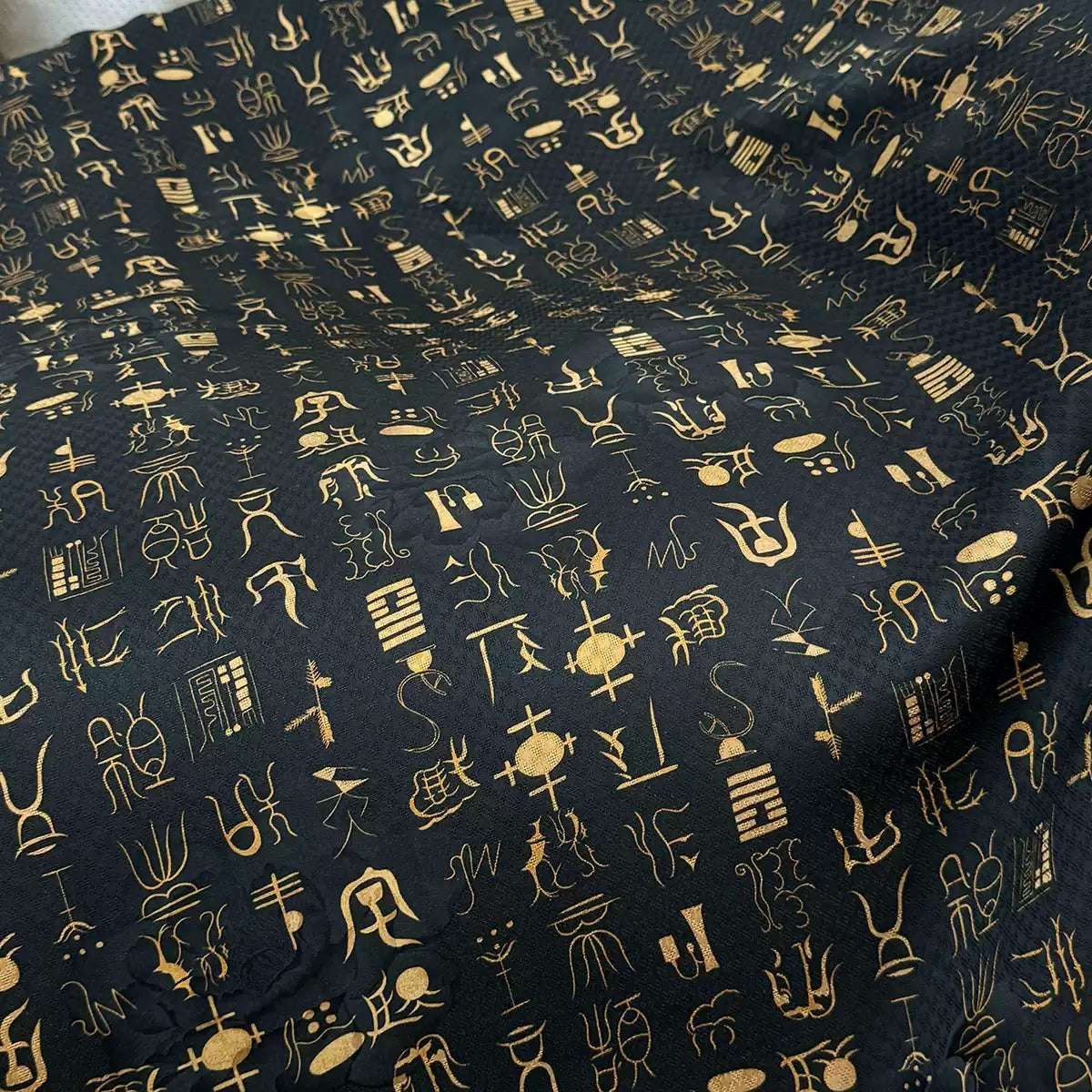 XYXXWZ - Plant dyed HongYunSha Silk fabric, Openwork HUALUO, 26 momme 110cm wide by the Yard