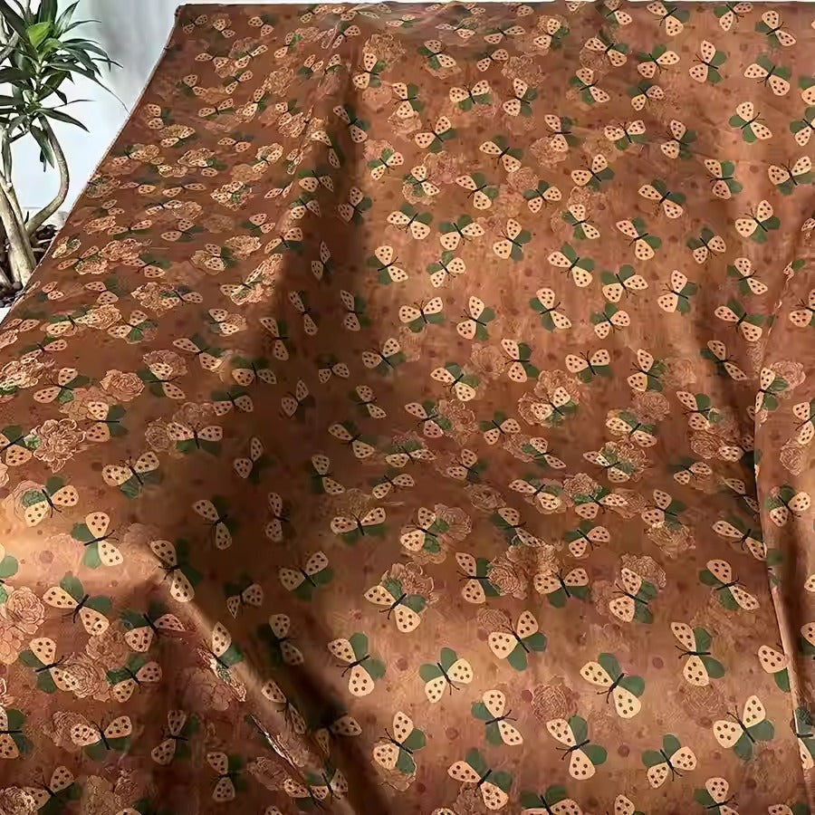 XYHYS双色蝴蝶- Jacquard HUALUO Hongyunsha silk fabric, 25 momme openwork texthture, 110cm by e Yard