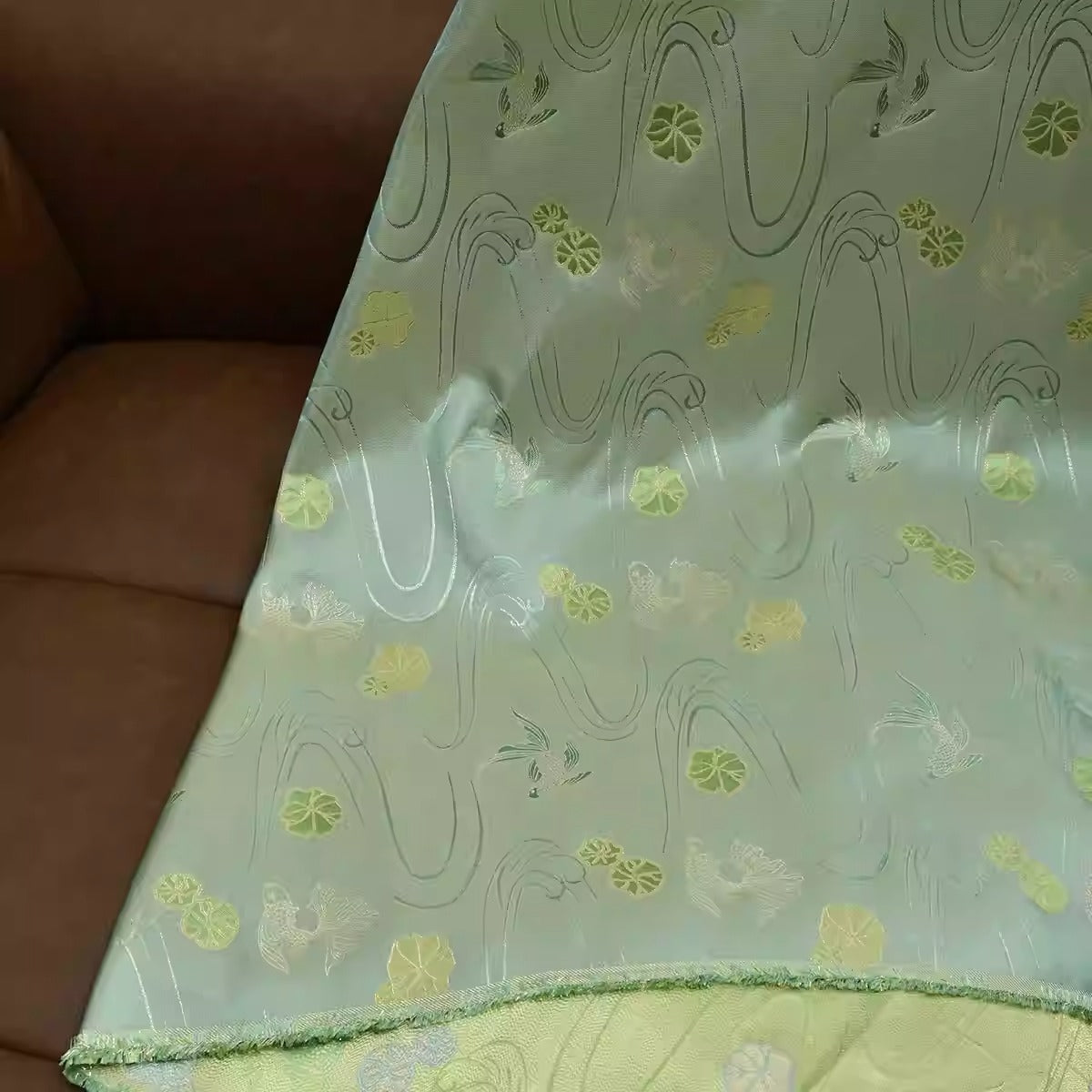 XYLDXSJ 金鱼 - Gilt-Thread Song Brocade 织金宋锦, 38 momme 140cm wide by the yard