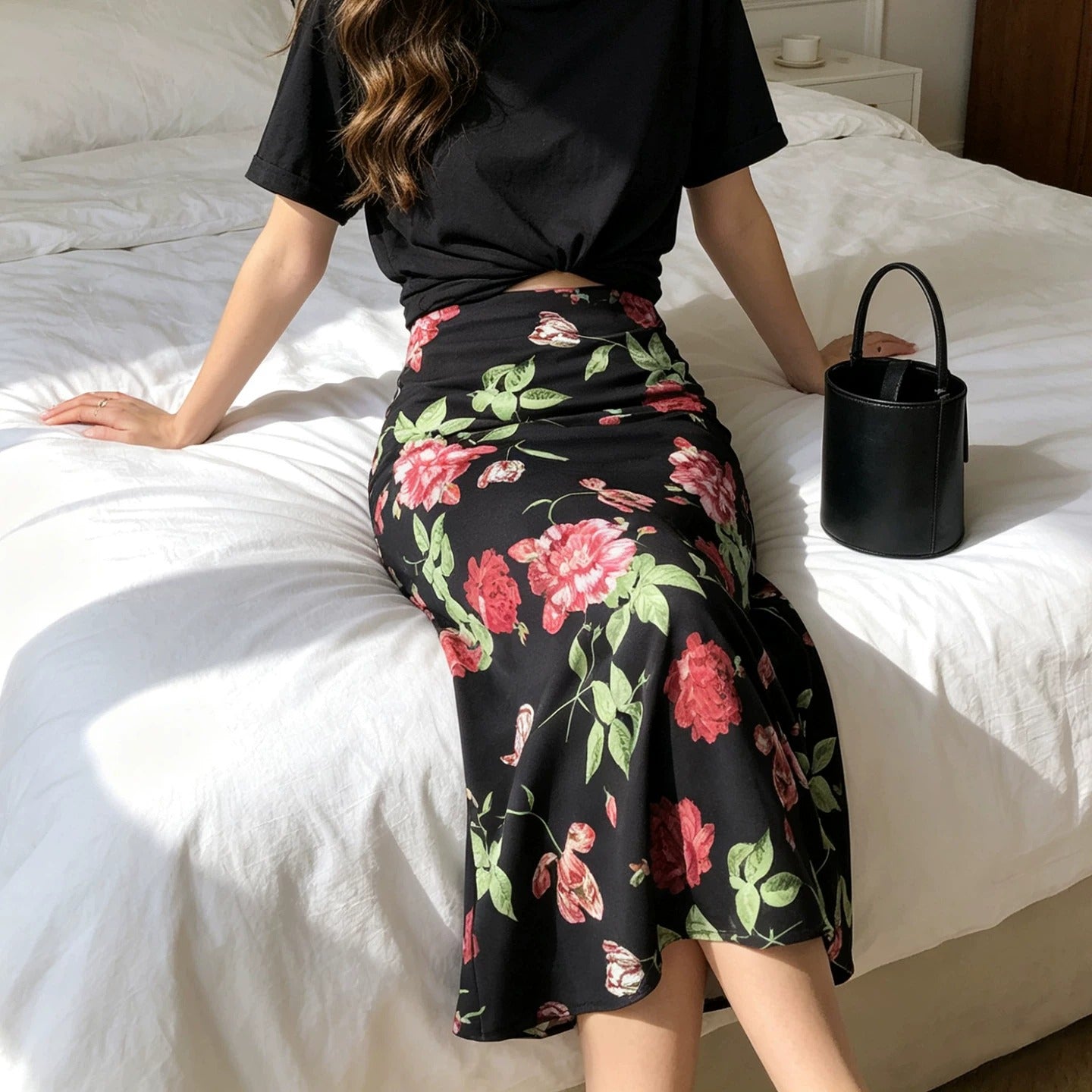 ROSES - 100% Mulberry Silk Skirt