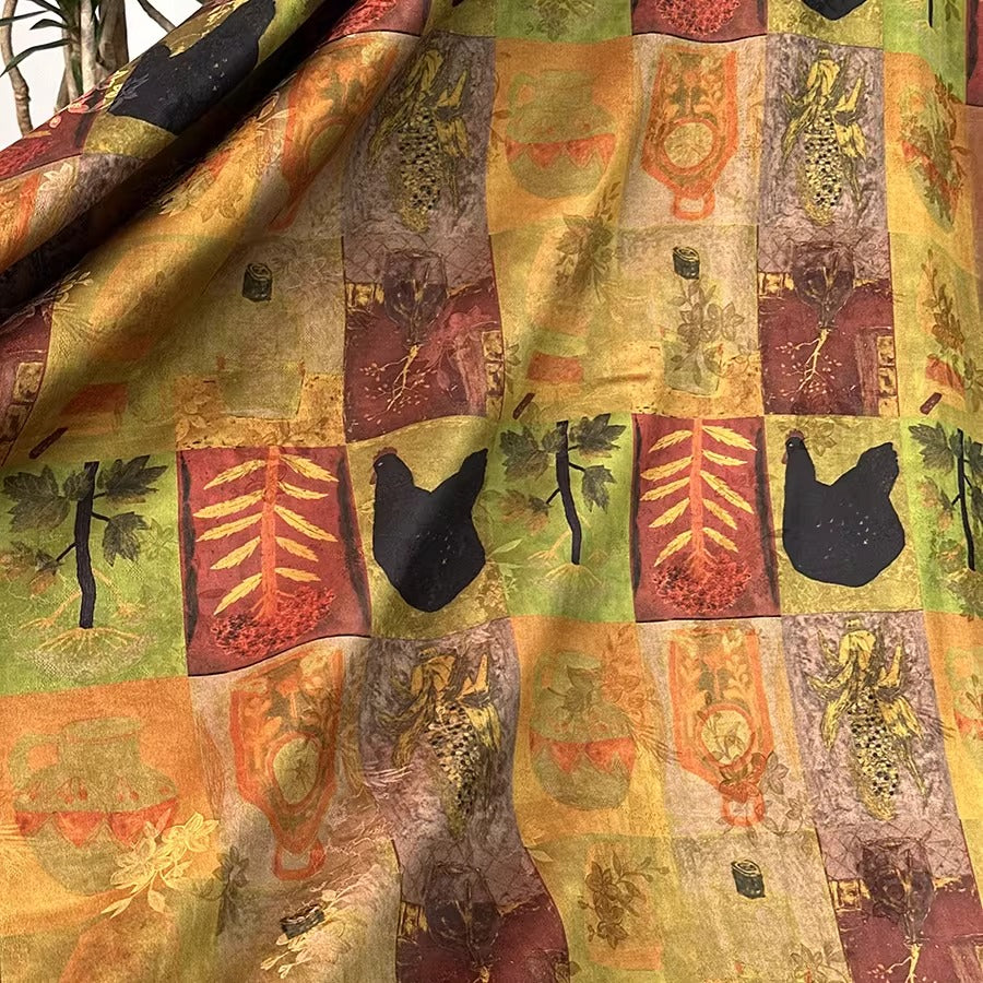 XYHYS 消消乐- Jacquard HUALUO Hongyunsha silk fabric, 25 momme openwork texthture, 110cm by e Yard