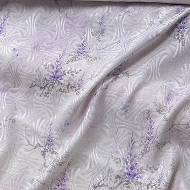 XYLN047 - Leno silk fabric with beautiful prints, wisteria, 114cm wide by the yard