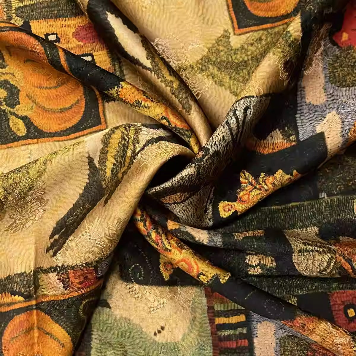 XYHYS 格林童话- Jacquard HUALUO Hongyunsha silk fabric, 26 momme openwork texture, 110cm by the Yard