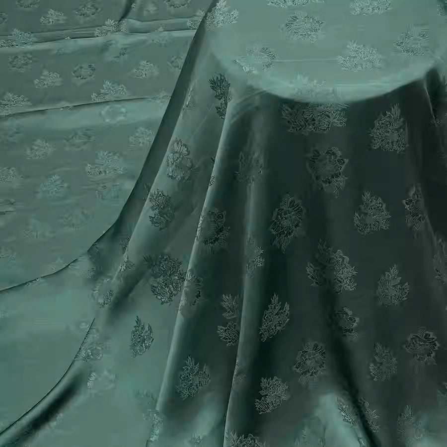 XYHYS 三色花- Jacquard HUALUO Hongyunsha silk fabric, 25 momme openwork texthture, 110cm by e Yard