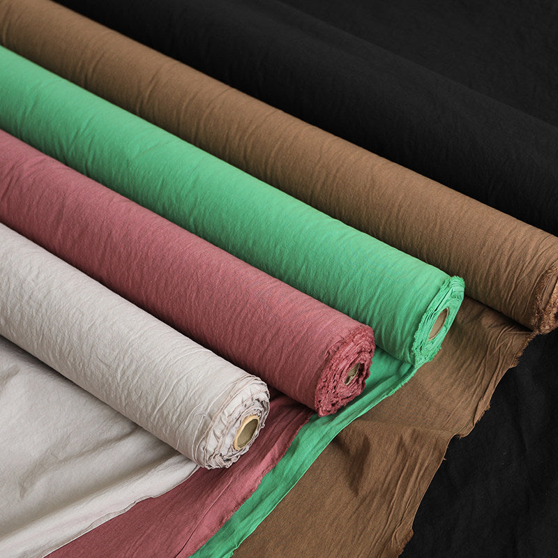 Imported sun-dried cotton nylon crinkle fabric - image 1