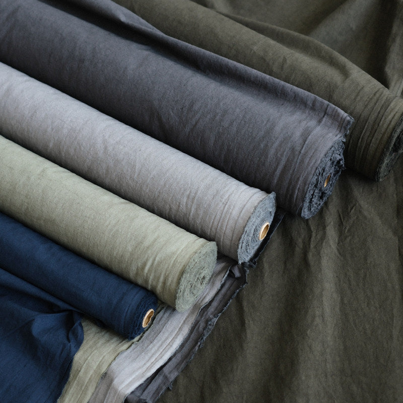 Japanese sun-dried sulfur-dyed cotton linen fabric - image 1