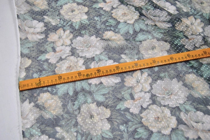 SUMUDAN - Beautiful Flowers Print Special Cut Flower Silk Burnout Fabric - 140cm wide by the Yard