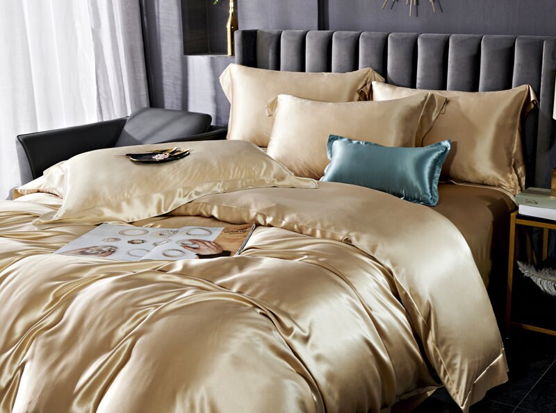 CHAMPAGNE GOLD - 30 Momme Silk Duvt Cover