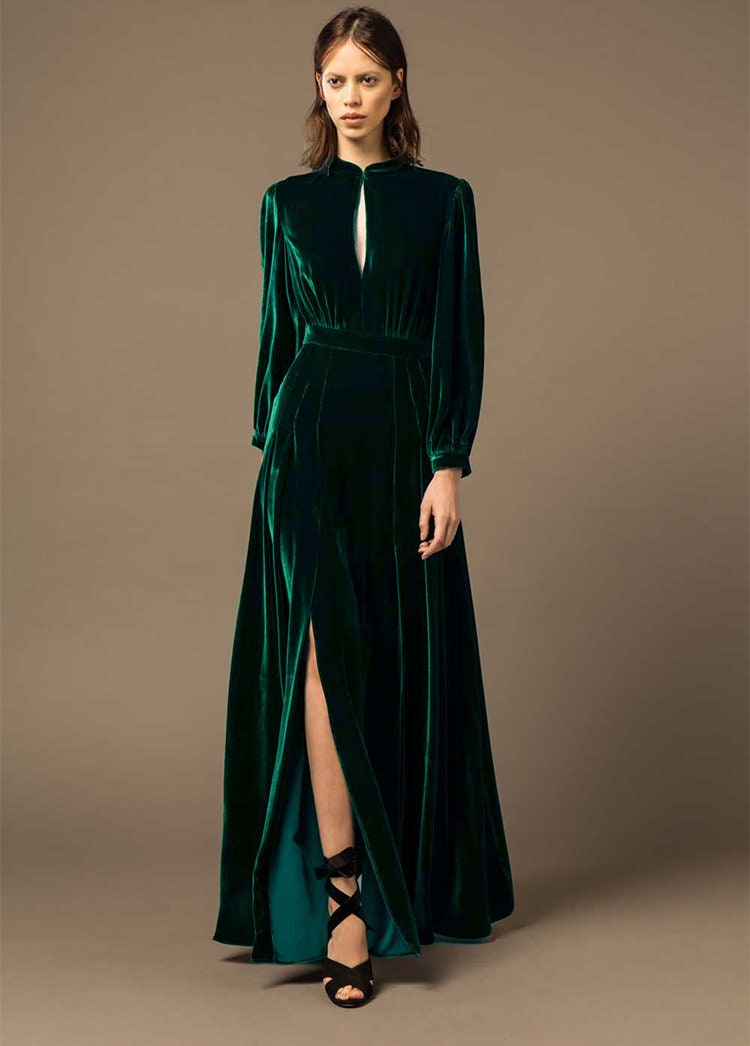 Atrovirens Green - 40 Momme Solid Silk Velvet Fabric 114cm by the Yard