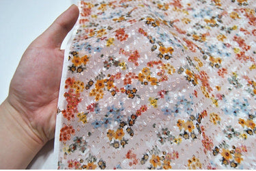 JFHXYXH - Beautiful Special Cut Flower Silk Burnout Fabric - 140cm wide by the Yard