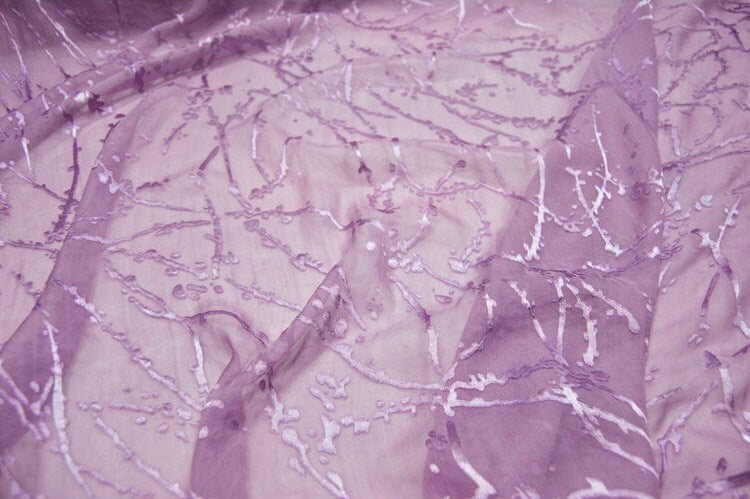 CHANRAO - Sheer Burnout Silk Devore Satin Fabric - 114cm wide by the Yard