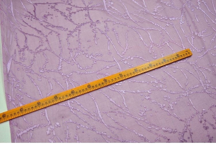 CHANRAO - Sheer Burnout Silk Devore Satin Fabric - 114cm wide by the Yard