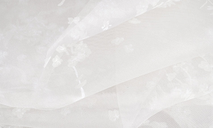 PLUM - 6 Momme White plum Silk Organza Fabric - 138cm by the Yard
