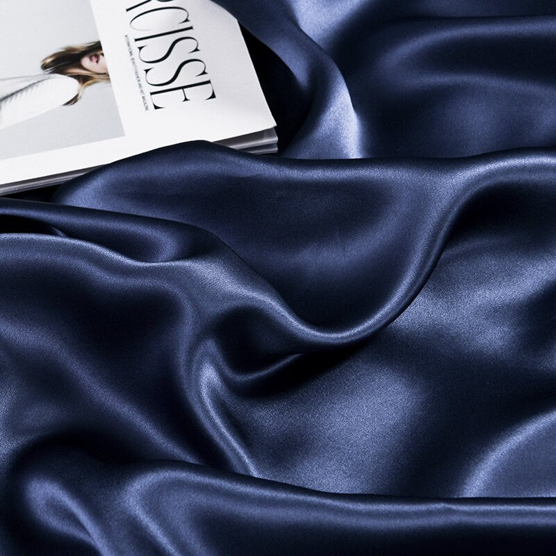Flat Silk Sheet Set - 19 Momme 100% Silk Bedding Solid Colors