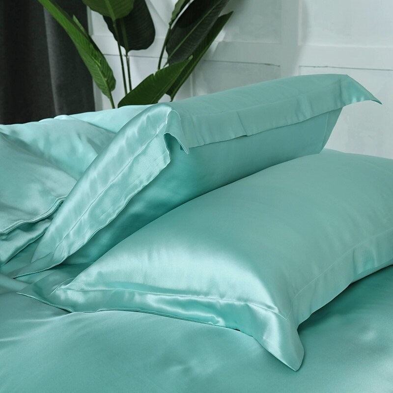 Flat Silk Sheet Set - 19 Momme 100% Silk Bedding Solid Colors
