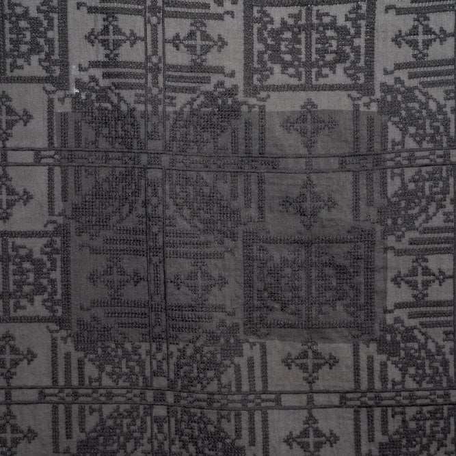 SHIZIXIU - Vintage Cross-Stitched Embroidered Silk Cotton Fabric - 135cm wide by the Yard