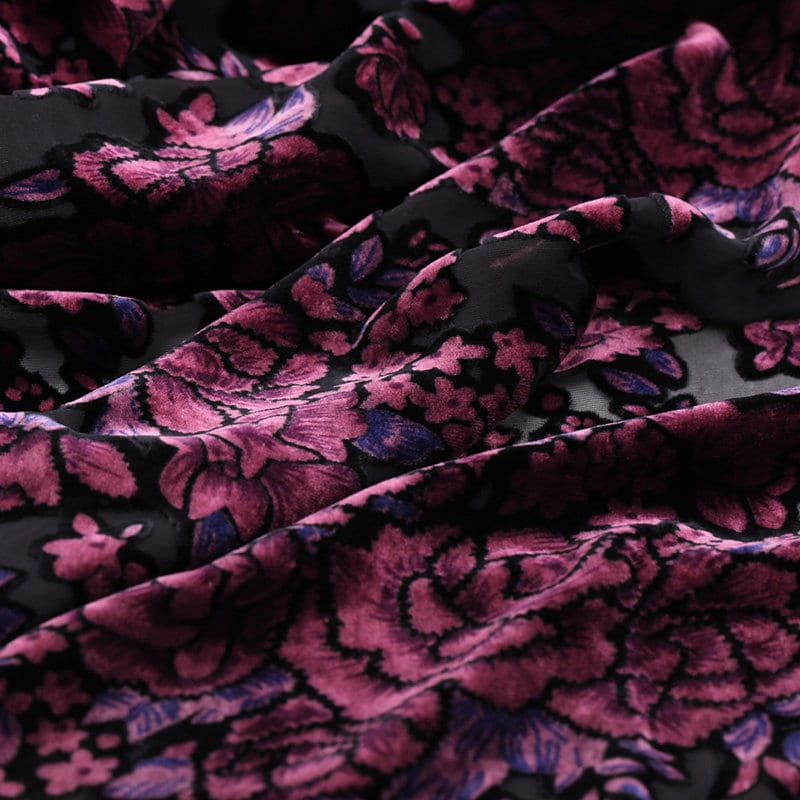 ZMUDAN - Sheer Burnout Silk Velvet Fabric - 114cm wide by the Yard