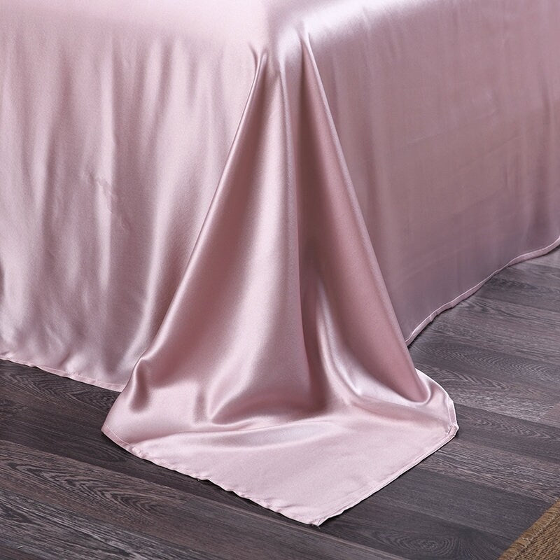 Flat Silk Sheet Set - 19 Momme 100% Silk Bedding Solid Colors