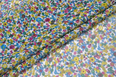 XIAOSUIHUA - 8 Momme Tiny Floral Print Crinkled Silk Georgette Fabric - 135cm wide by the Yard