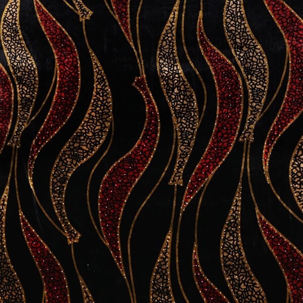 MONAG - Hot Stamping with Rhinestones Silk Velvet Fabric - 114cm wide by the Yard