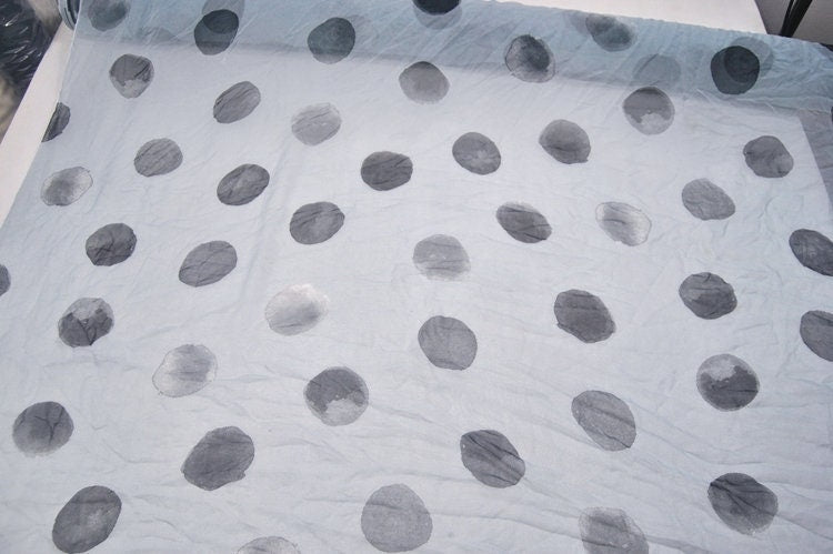 HEIYUNRA - 8 Momme Big Polka Dots Silk Georgette Fabric - 138cm by the yard