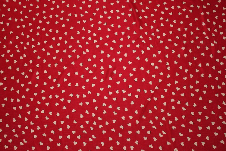 AIXIN - 12 momme Lovely Heart Print Silk Crepe de Chine Fabric - 140cm wide by the Yard