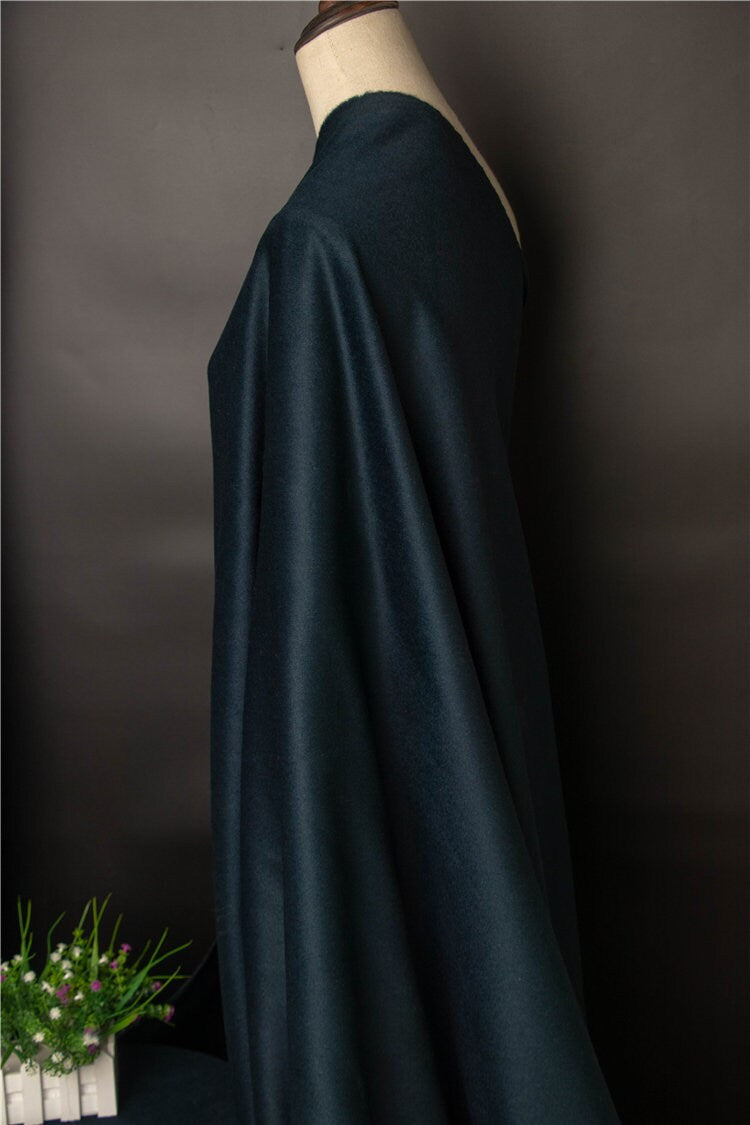 Special Black Blue Single-Sided 45% Cashmere Fabric - 150cm wide by the Yard