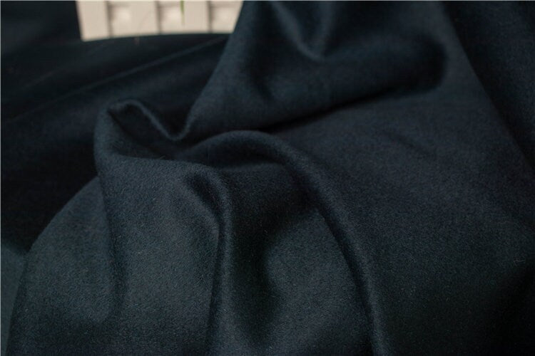 Special Black Blue Single-Sided 45% Cashmere Fabric - 150cm wide by the Yard