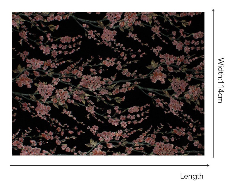 HONGMEI - 6 colors Plum Floral on Burnout Silk Velvet Fabric - 114cm wide by the Yard