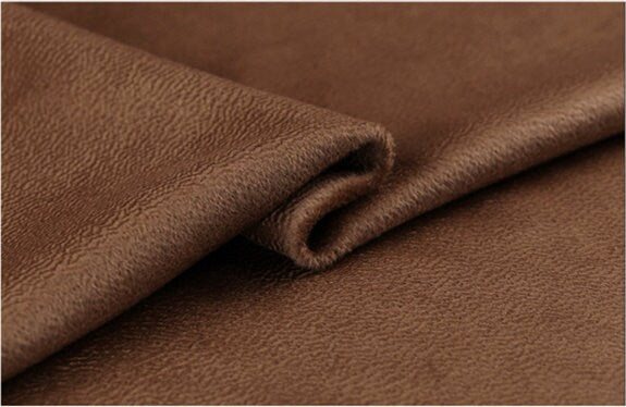 Deep Caramel Double Faced Water Corrugated Silk Cashmere Wool Fabric - By the Yard