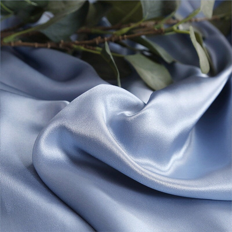 Soft Blue - 16 Momme 100% Silk Bedding 4pcs Suite