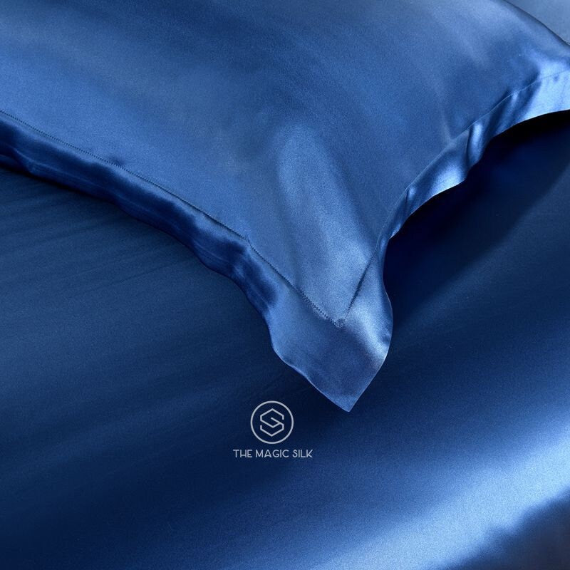 Navy Blue - 16 Momme 100% Silk Bedding 4pcs Suite