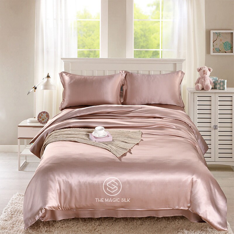 Anna Pink  - 16 Momme 100% Silk Bedding 4pcs Suite