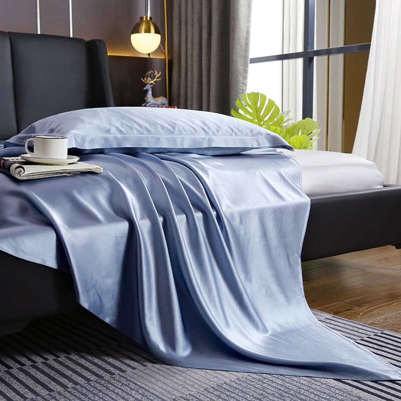 Soft Blue - 16 Momme 100% Silk Bedding 4pcs Suite