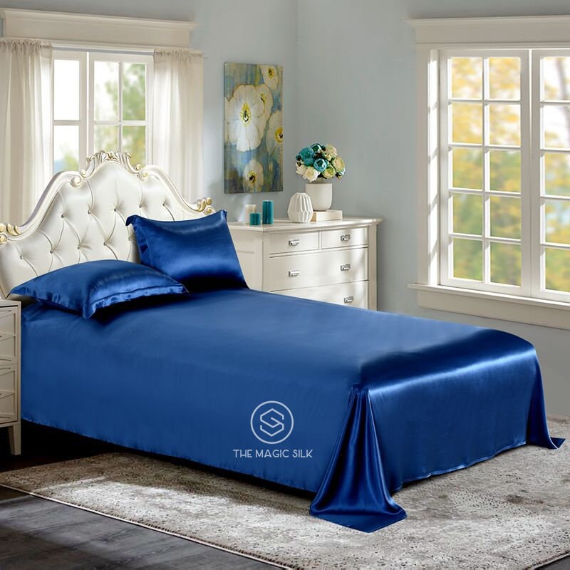 Navy Blue - 16 Momme 100% Silk Bedding 4pcs Suite
