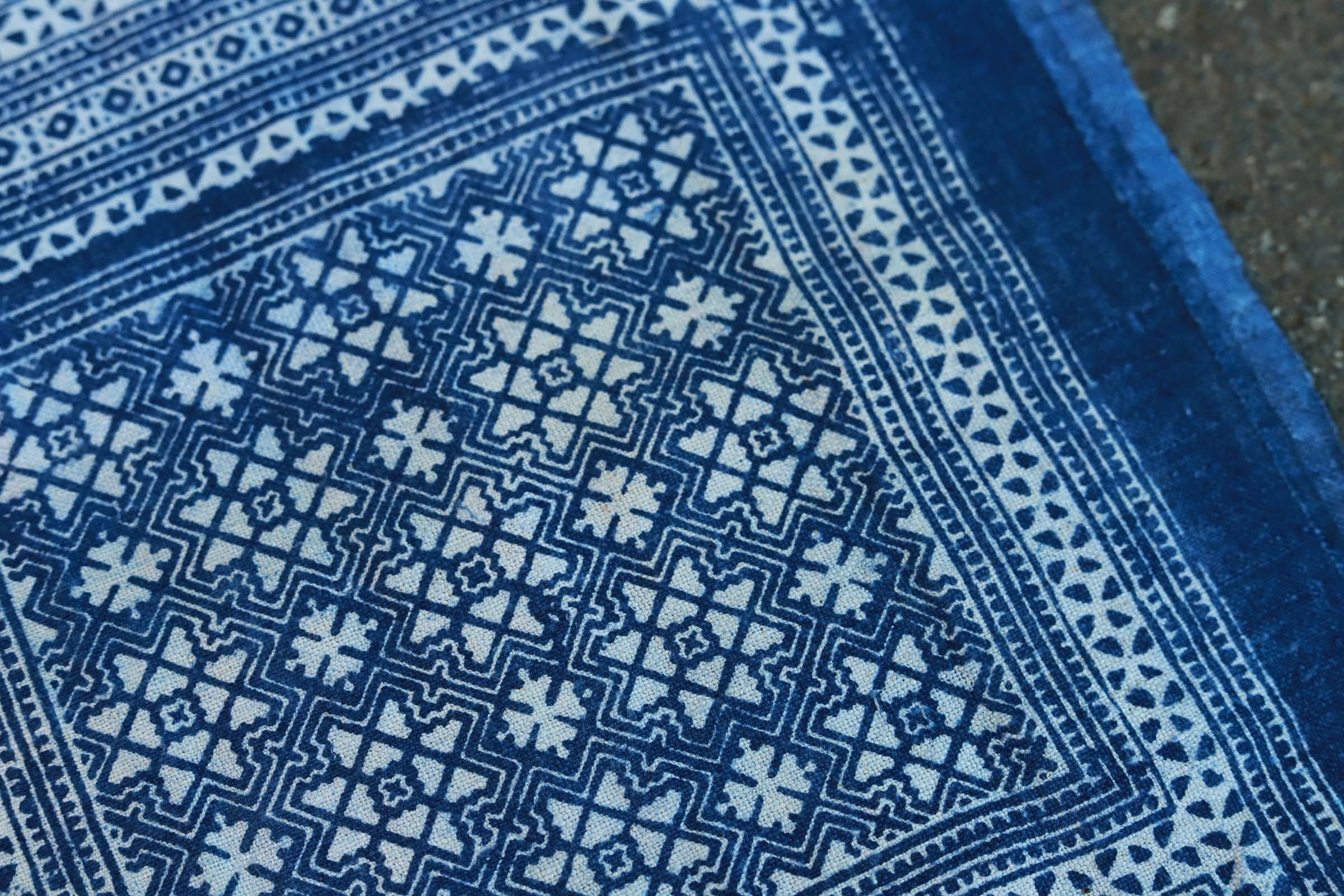 Traditional Chinese Batik Vintage Linen Fabric By the Yard