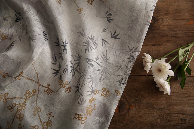 CANGZHU - Digital Printing 42 Thread Count Ramie Fabric - 140cm wide by the Yard