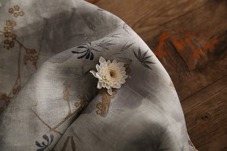 CANGZHU - Digital Printing 42 Thread Count Ramie Fabric - 140cm wide by the Yard