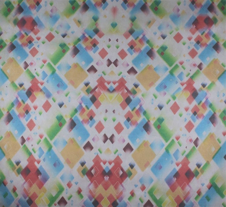WUCAIGE - 6 momme Colorful Plaid Print Silk Organza Fabric - 138cm wide by the Yard