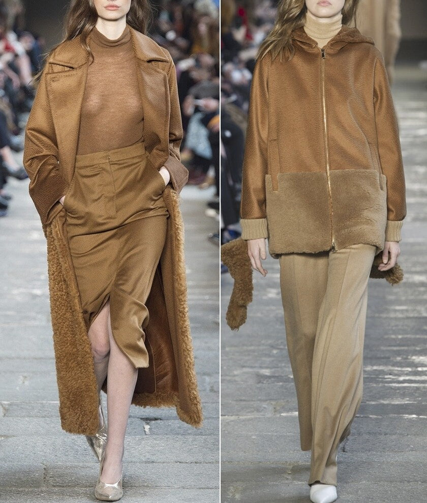 Camel 100% Cashmere Fabric Double Face Water Corrugated Texture Cashmere Fabric - 150cm wide by the Yard