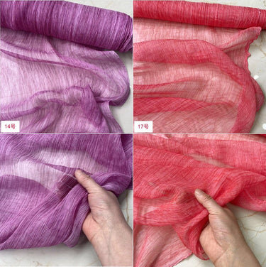 6 momme Nature Plant-Dye Chrinkled Silk Georgette Fabric - 130cm wide by the Yard