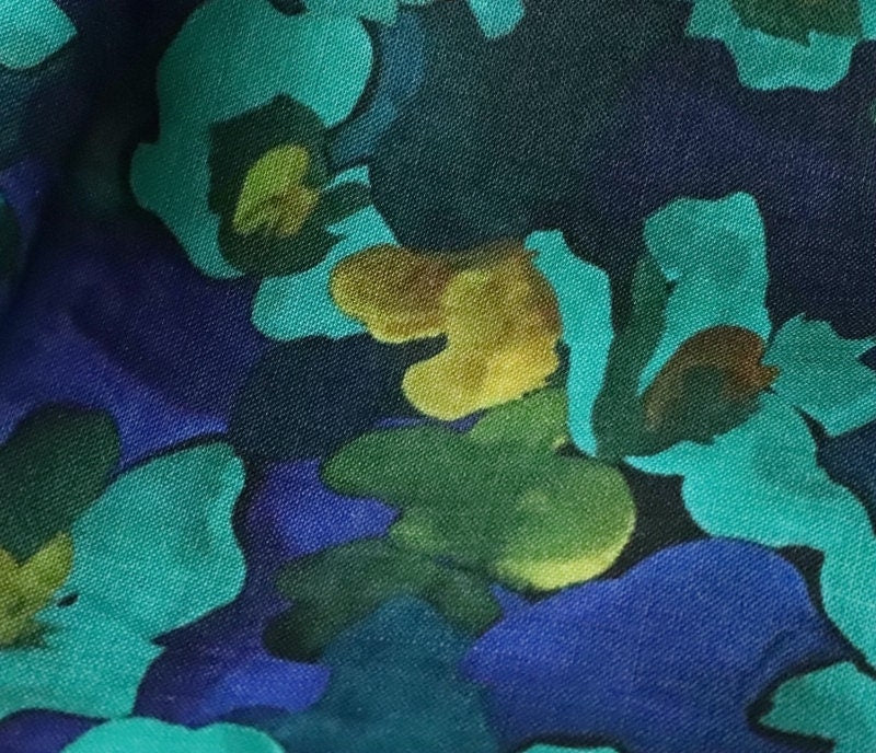 LANYUN - Floral Print Ramie Fabric-By the Yard