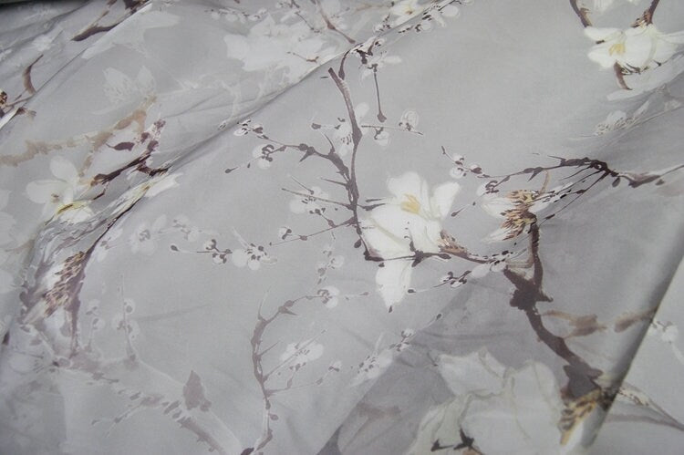 Silk Organza Floral Print Fabric By the Yard
