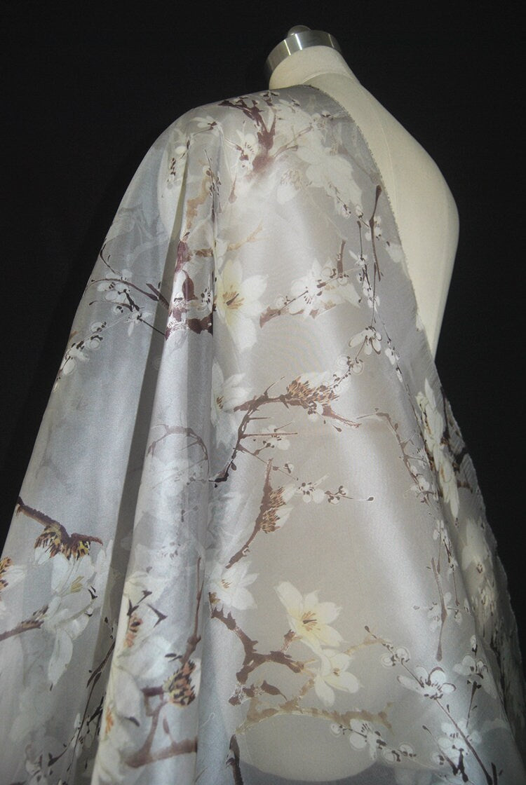 Silk Organza Floral Print Fabric By the Yard
