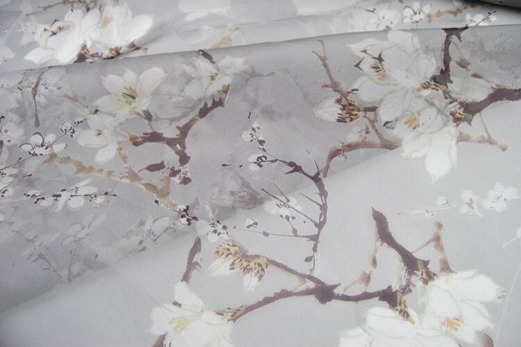 Silk Organza Floral Print Fabric By the Yard