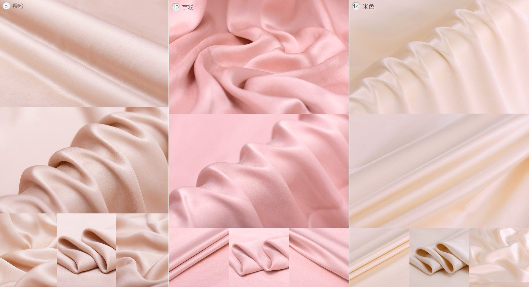 Stone-Wash Pure Silk Satin 24 Colors Fabric By the Yard